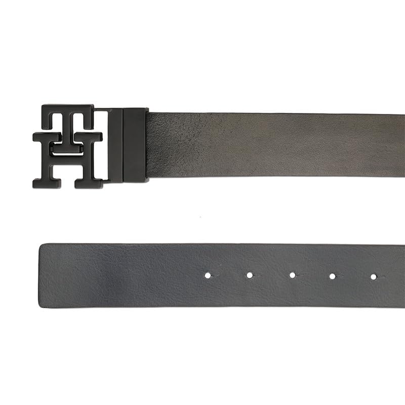 Image of Tommy Hilfiger Men's Pursat Reversible Leather Belt - Th Monogram Buckle - For Classic Styling & GentleMen's Gift | Ideal for Gifting