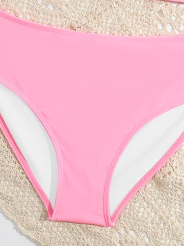 Milumia Girl's 2 Piece Bikini Sets Ring Linked Spaghetti Strap Swimsuit Bathing Suit4