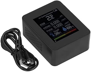 Onewer radon Detector, Carbon Dioxide Detector Co2 Monitor Infrared Sensor Mold Test Kit for Gymnasiums(black)