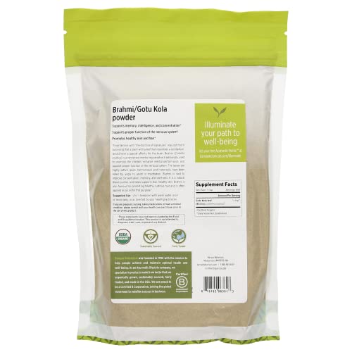 Banyan Botanicals Brahmi/Gotu Kola Powder – Organic Centella Asiatica ­­– Supports Focus, Concentration, Alertness, And A Balanced Sense Of Calm* – 1 Lb. – Non-Gmo Sustainably Sourced Vegan #TOP1