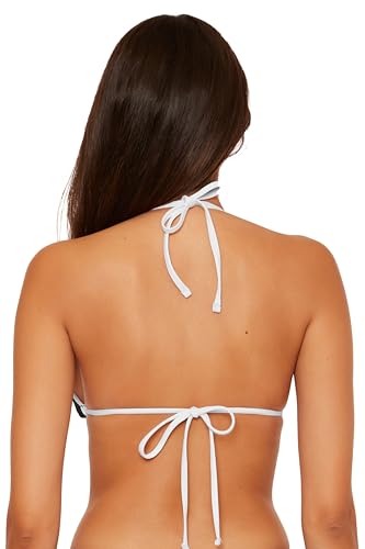 BECCA Women's Sport Mode Triangle Bikini Top, Adjustable, Tie Back, Swimwear Separates3