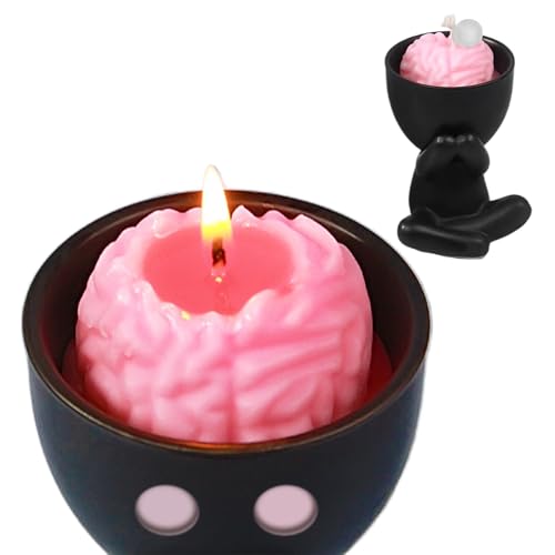 Bougie parfumée Halloween en support sculptural d'artisanat d'art