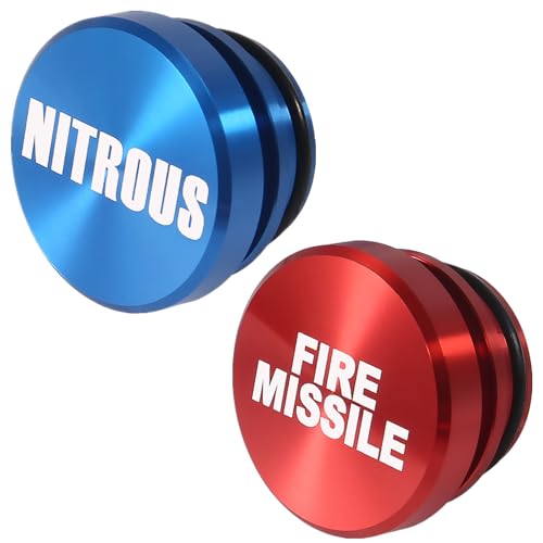 Image of 2PCS Car Cigarette Lighter Cover, Aluminum Dustproof FIRE MISSILE NITROUS Button, 12v Universal Replacement Socket Cover Fits Most Automotive Vehicles