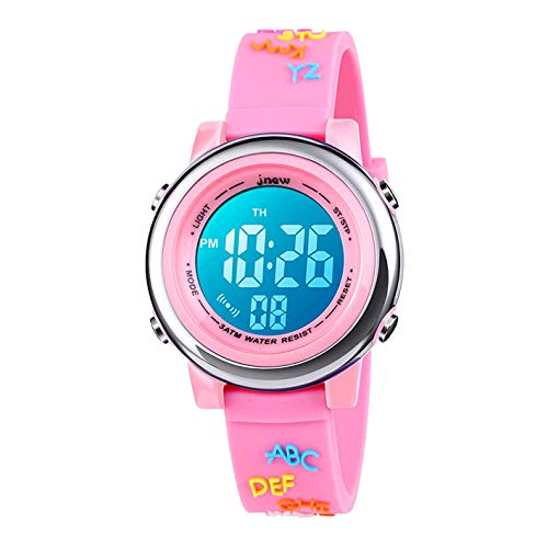 Anloo Toddler Digital Wrist Watch 7 Colors Waterproof Alarm Stopwatch for Boys Girls 3-15 Years Old