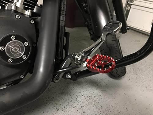Tarazon Cnc Wide Fat Footpegs Foot Pegs Mx Rotating Custom Chopper Bobber Style For Harley Davidson (Red) #TOP5
