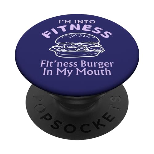Funny Fitness Burger In My Mouth Humor de moda para hombre y mujer PopSockets PopGrip Intercambiable