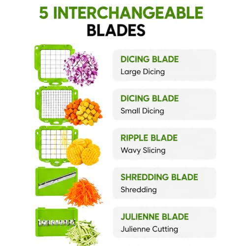 Image of 14-in-1 Multipurpose Fruits & Vegetable Chopper, This Manual Kitchen Tool Combines Chopping, Slicing, Dicing, Grating, Peeling and Chipping, Durable Food-Grade Body for Kitchen