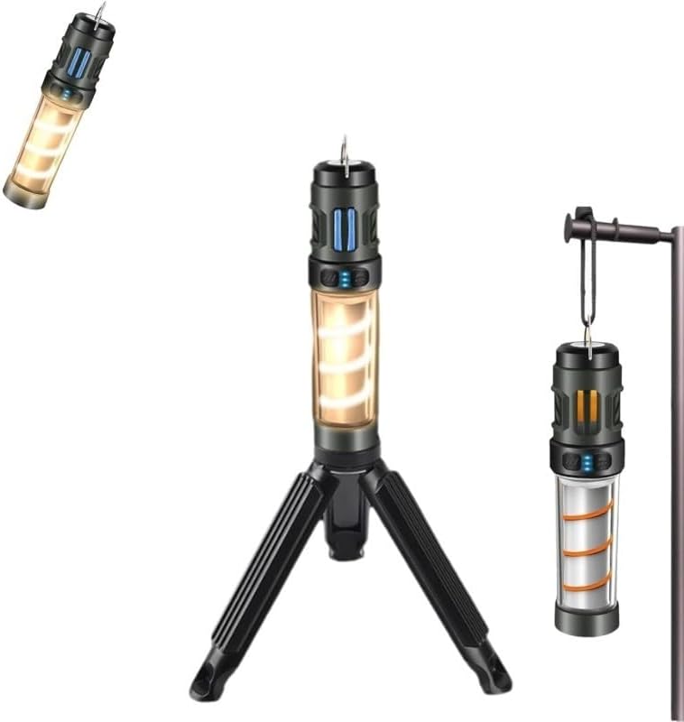 Buzz Defense Portable Camping Light with Tripod, LED Camping Light, TPC Fast Charging, Electric Heating to Repel Mosquitoes, Adjustable Brightness, Suitable for Outdoors and Picnics.(Green)