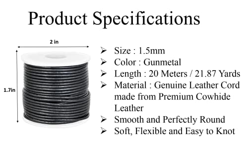 GENIQUE Real/Genuine Round Leather String Cord for Necklace Bracelets, Jewelry, Kumihimo Braiding - Image 3