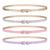 💐Ceintures fines pour femme : la ceinture fine polyvalente pour femme est disponible en 4 couleurs différentes et est un excellent accent pour votre robe, chemisier, jean, pull ou manteau. Vous pouvez le porter avec un jean à la hanche ou serrer une robe ou une jupe à la taille. La délicate boucle de ceinture dorée s'adapte facilement à votre tenue.