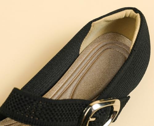 Knit Ballet Flats for Women Casual Square Toe Flat Shoes Comfort Walking Flats Shoes Dressy Outdoor Mary Jane Shoe 20254