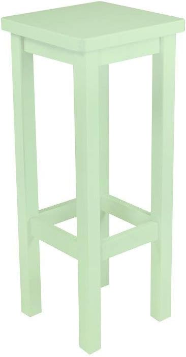 ABC MEUBLES Wood Bar Stool – Made in France – S26 PASTEL GREEN