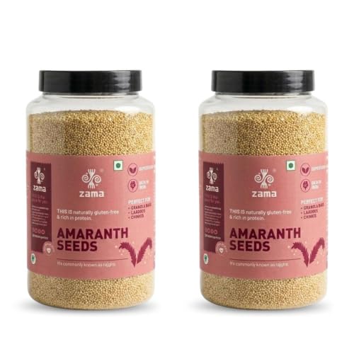 Image of Zama Organics Amaranth Seeds 1Kg (Pack of 2) | Rajgira Seed | Rich in Fiber & Protein | Keto Friendly | | Gluten free, Calcium Rich | No Cholesterol | Best for soups, chapati, salads