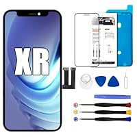 Dinow Display für iPhone XR, (6,1 Zoll) LCD Bildschirm für iPhone XR, LCD Ersatz mit Reparaturset, kompatibel mit Modell A2105/ A1984/ A2107/ A2108/ A2106 (Face ID, 3D Touch)