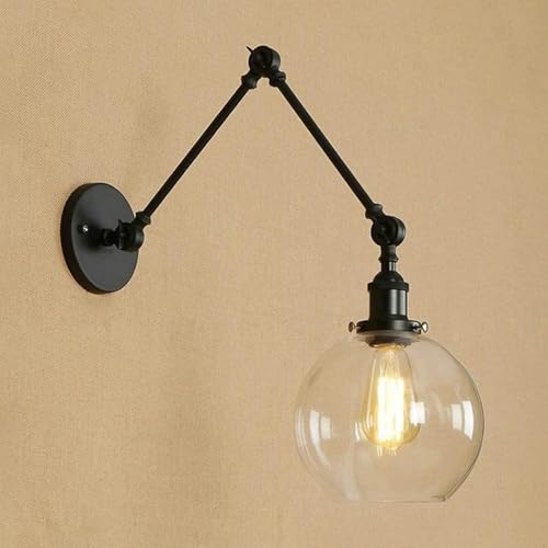 Applique murale moderne industrielle noire salon luminaire orientable réglable