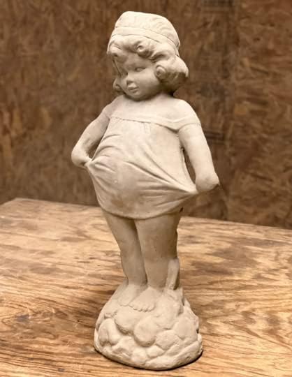 Concrete Standing Girl Statue Outdoor or Indoor Girl Figure for Patio Garden or Yard