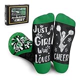 GZZSYO Cheer Socks For Girls, Fun Cheerleading Socks for Cheerleaders, Ideal Cheer Team Gifts (Black&Green)