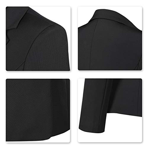 YYNUDA Anzug Set Damen Business Hosenanzug Slim Fit Blazer mit Anzughosen Elegant für Office Hochzeit Schwarz L