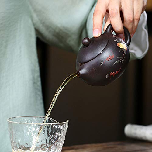 Zisha Teapot 6.7Oz Chinese Yixing Clay Handmade Xishi Pot Spherical Filter Kungfu Tea Set #TOP7