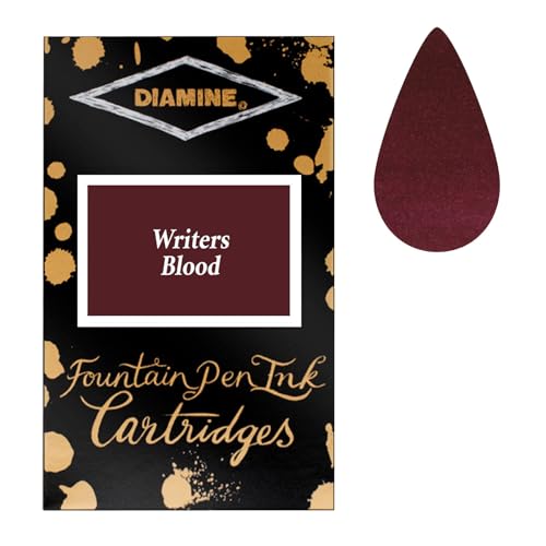 Diamine Writers Blood Fountain Pen Ink cartridges 18 Pack