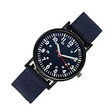 Orologio sportivo, orologio rotondo in tela, orologio da uomo, design classico e alla , comodo cinturino regolabile, 24 cm, per campeggio, attività al chiuso e all'aperto, Blu, Refer to