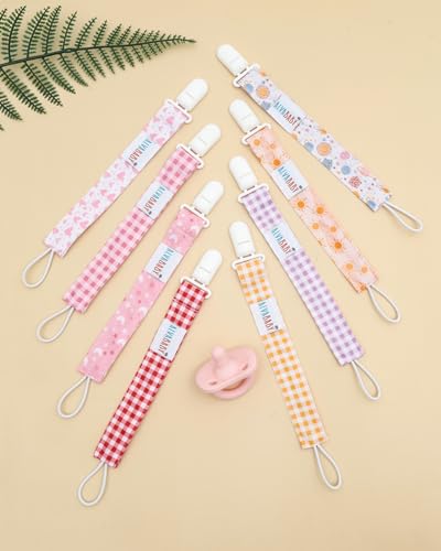 Image of ALVABABY Pacifier Clips 8 Pack Pacifier Binky Paci Holder Leashes for Teethers 8DP23A