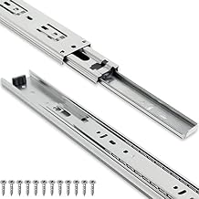 TOUCH Drawer Slides 1 Pair, 22 Inch 550mm Full Extension Side Mount Ball Bearing 3 Folds Metal Rails Track Guide Glides Runners Heavy Duty Drawer Dresser Kitchen, 75 LB Capacity