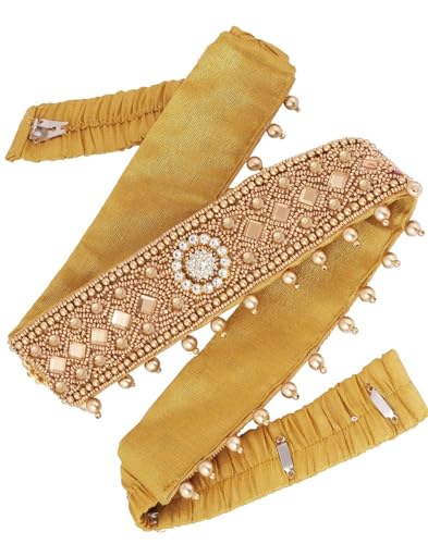 KIH Women and Girls cloth embroidery saree Kamarpatta Kamarband Belly Waist Hip Belt stretchable Belly Chain vaddanam for wedding