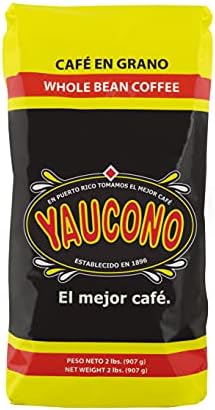 Yaucono Whole Bean Coffee, Medium Roast, Puerto Rico, 2 lb Bag