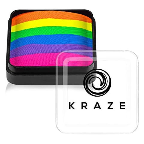 Kraze FX Dome Cake - Neon Rave (25 gm), Professional Face and Body Painting Split Cake, Hypoallergenic, Safe & Non-Toxic, Child Friendly, Ideal for Fairs, Carnivals, Party & Halloween Cover