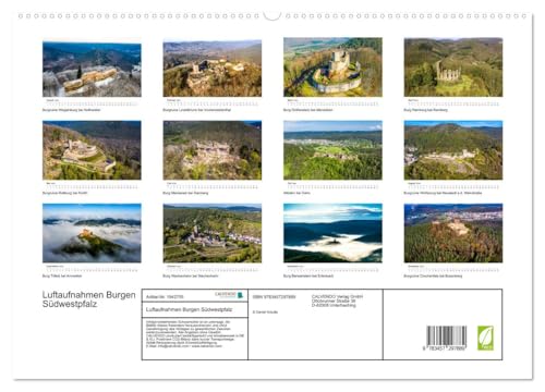 Calendrier châteaux du Palatinat 2026 grand format A2 horizontal impression luxe