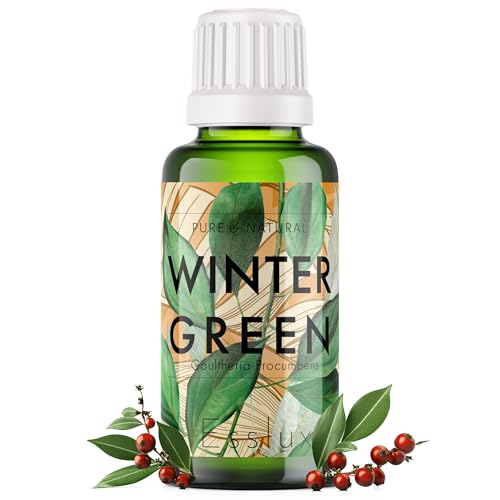 Image of Esslux Wintergreen Essential Oil for Pain Relief (30ml) - Therapeutic Grade Wintergreen Oil - Perfect for Aromatherapy, Soothing Muscle Aches & Stuffy Noses - Use in Diffuser or on Skin