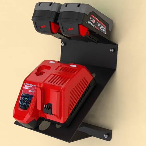 Suporte de parede para carregadores Milwaukee M12 M18 e baterias M18