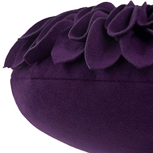 Jwh Dark Purple Flower Pillow Covers Decorative Velvet Throw Pillow 3D Sunflower Accent Pillow Cases Aesthetic Pillowcase Round Cushion For Couch Bed Living Room Farmhouse Decor Euro Shams 14 Inch #TOP4