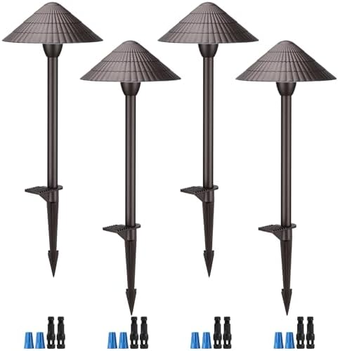 LEONLITE 4-Pack 5CCT LED Low Voltage Landscape Path Lights, 12-24V AC/DC