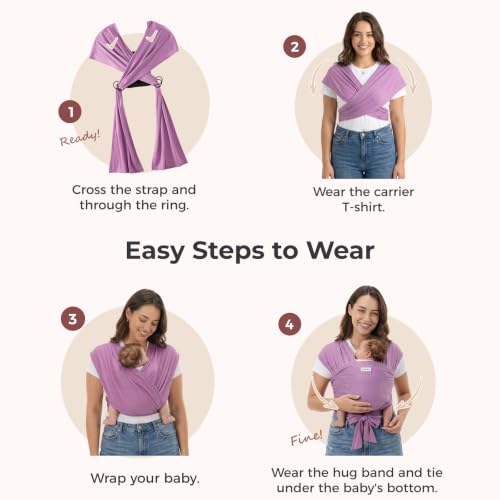 Image of Momcozy Baby Carrier AirMesh - The Perfect Summer Water Sling for Newborns to Toddler 8-33 lbs - Cooling, Breathable and Lightweight Baby Wrap, Nice for Summer, Pool, Beach, Swimming, Lavender Mist