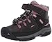 KEEN girls Targhee Mid Height Waterproof Hiking Boot, Raven/Tulipwood, 7 Big Kid US