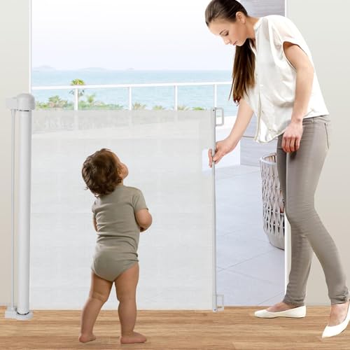 Portão de cães para escadas, portão de bebê para escadas | Portão de estimação de malha retrátil | S