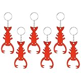 Honbay 6PCS Lobster Bottle Opener Keychain Aluminum Alloy Beer Bottle Opener Party Favors (Red)