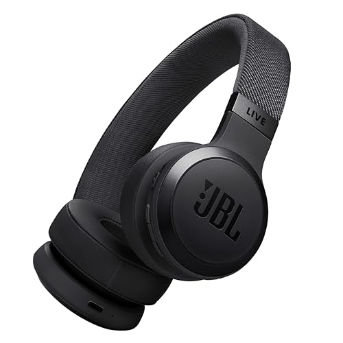 JBL Live 670NC Wireless On-Ear Headphones with Noise Cancelling Technology and up to 65 hours Battery Life, in Black