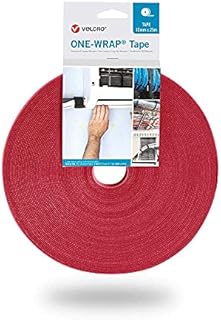 Velcro® Brand ONE-WRAP® Hook and Loop Back to Back Strapping 1cm Wide 25 Metres Roll (Orange)