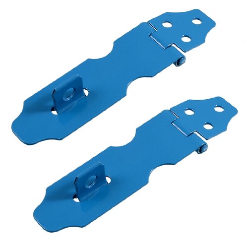 Image of Aexit 2 Set Padlocks & Hasps 3.1 inch Blue Metal Door Hasp and Staple for Hasps Cabinet Gate