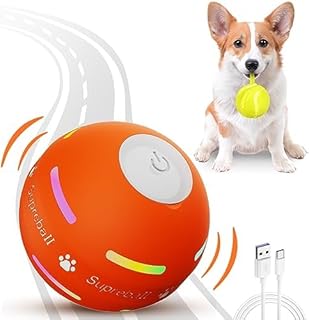 PetDroid Interactive Dog/Cats Ball Toys,Durable Motion Activated Automatic Rolling Ball Toys for Puppy/Small/Medium Dogs,USB Rechargeable (Blue)(Deep Blue)