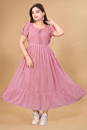 QENA peach georgette dress – image 5