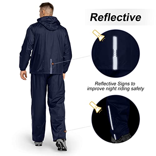 Chaqueta impermeable con capucha hideaway y pantalón de lluvia 33,000ft azul marino 5