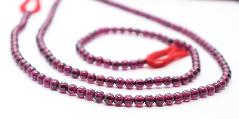 Perles de grenat d'Hyderabadi 4 mm lisses pour des bijoux sans défaut - 5
