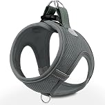 Joytale Step in Dog Harness,Soft Mesh Reflective Breathable Vest Harnesses,Easy Walk Harness with Safety Buckle for Small and Medium Dogs,L,Gray