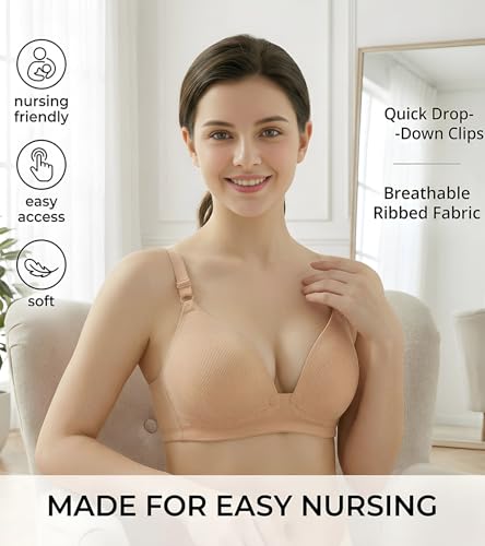 Image of DClub Nursing Maternity Bra Women's Seamless Lace Bras Wireless Breastfeeding Bra Breathable Bralette Pregnant Bras.