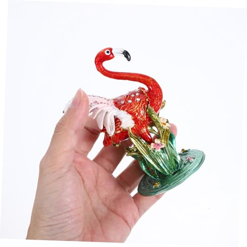 Healvian Flamingo Ornament Jewelry Box Unique Vintage Figurine Keepsake Tiny Trinkets Storage for Home Decoration - Image 7