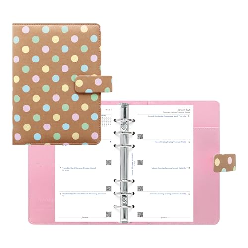Filofax Patterns Organizer, Personal Size, Pastel Spots - Smooth, Leather-Look,